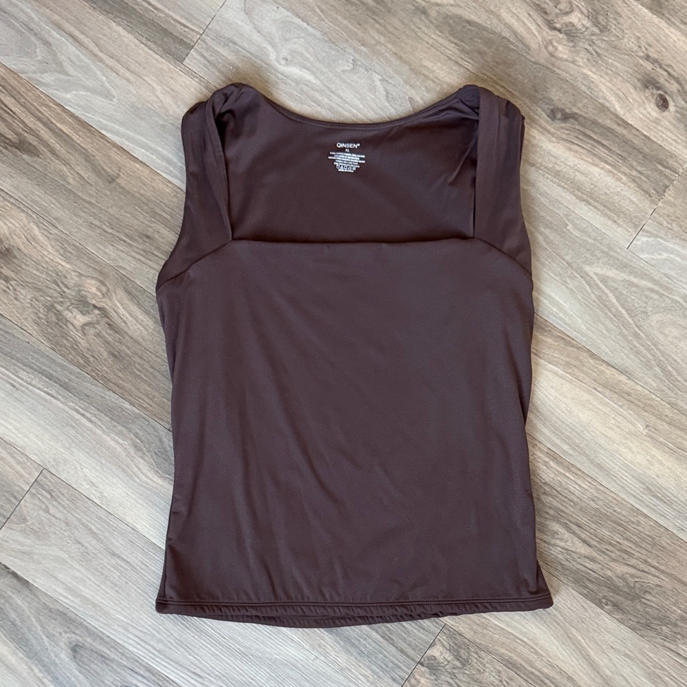 Qinsen Women’s Square Neck Tank Top XL